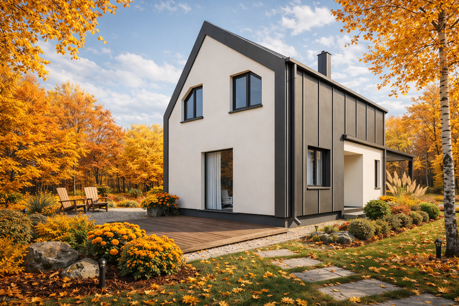 piętrowy dom dla rodziny z 4 sypialniami i salonem szybka budowa nowoczesna stodoła 